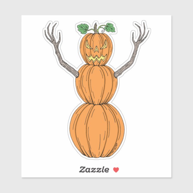 Kürbismann Halloween Kunst Aufkleber (Blatt)