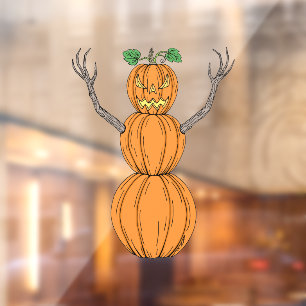 Kürbismann Halloween-Kunst Fensteraufkleber