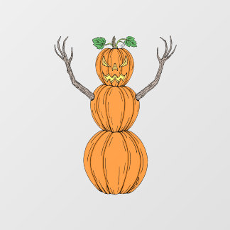 Kürbismann Halloween-Kunst Fensteraufkleber