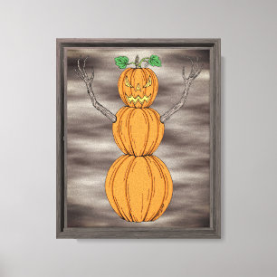 Kürbismann Halloween-Kunst Leinwanddruck