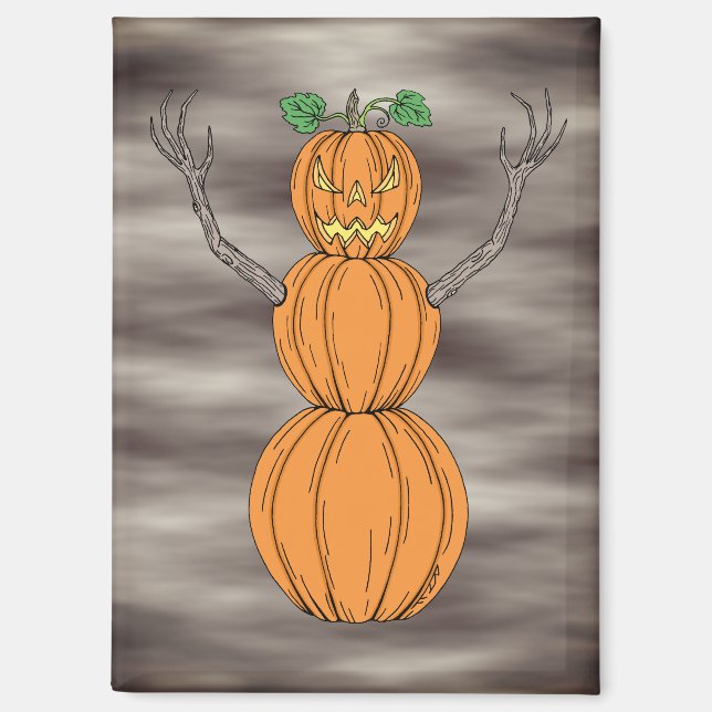 Kürbismann Halloween-Kunst Magnet (Vorderseite)