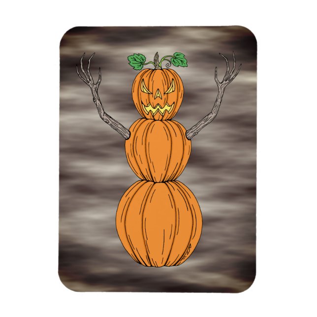 Kürbismann Halloween-Kunst Magnet (Vertikal)