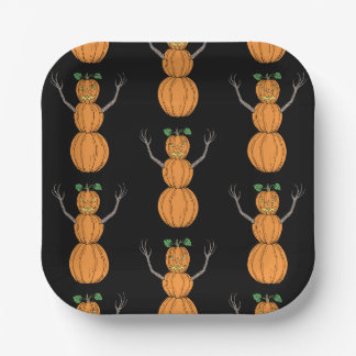 Kürbismann Halloween-Kunst Pappteller