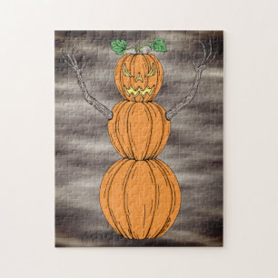 Kürbismann Halloween-Kunst Puzzle