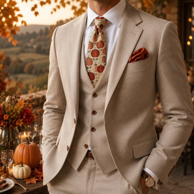 Kürbismuster Boho-Stil Krawatte (Von Creator hochgeladen)