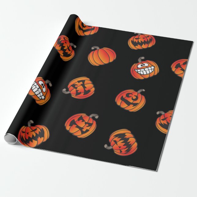 Kürbismuster Geschenkpapier (Ungerollt)