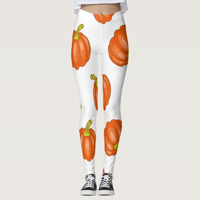 Kürbismuster Leggings (Vorderseite)