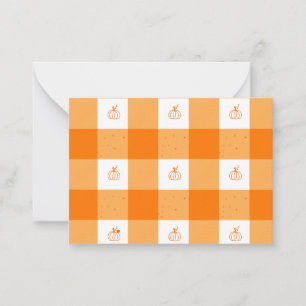 Kürbisparty-Dankeskarten mit orange kariertem Must Mitteilungskarte