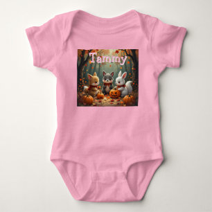 Kürbisparty mit Freunden personalisieren Baby Strampler