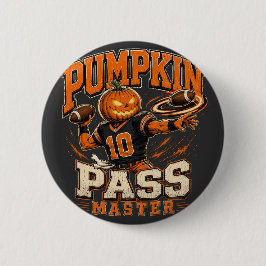 Kürbispass Meister Halloween Football Kunst Button