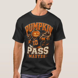 Kürbispass Meister Halloween Football Kunst T-Shirt