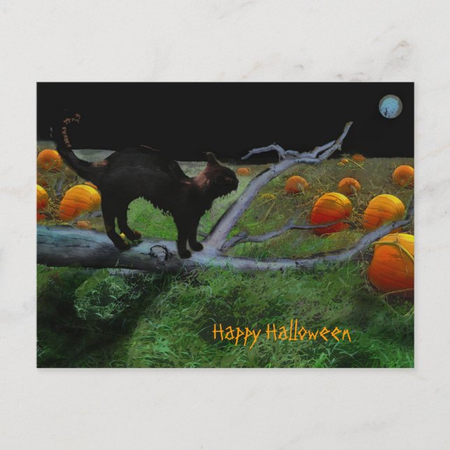 Kürbispatch, glückliches Halloween Postkarte (Vorderseite)