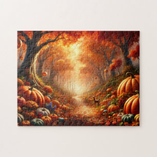 Kürbispfad Herbstwald Puzzle