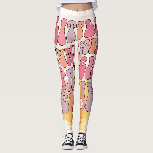 Kürbispflaster-Süsse Leggings (Vorderseite)