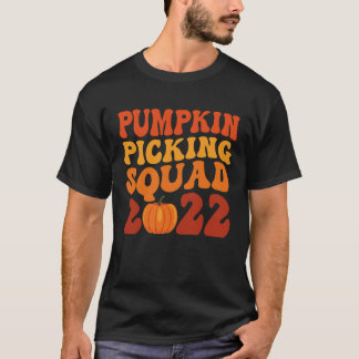 Kürbispflücker 2022 Groovy für Familie T-Shirt