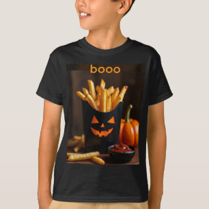 Kürbispommes mit Ketchup für Halloween T-Shirt