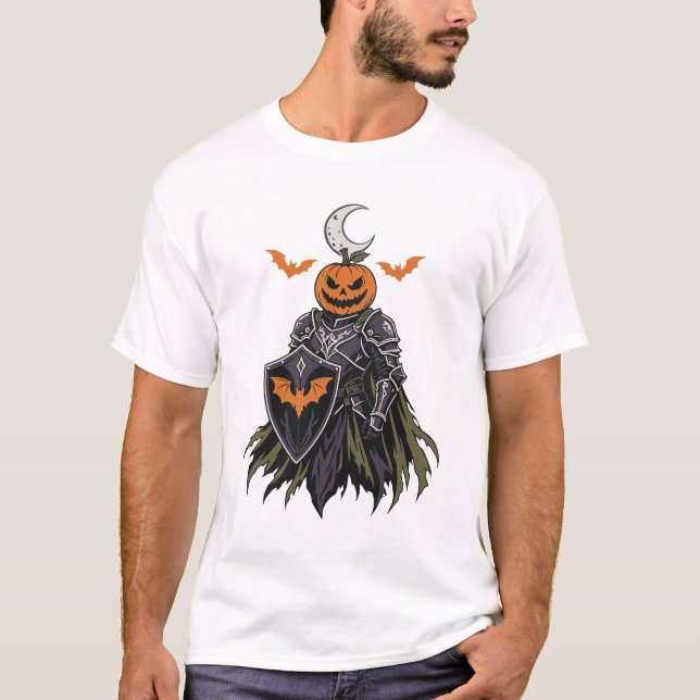 Kürbisritter Gothic Halloween T-Shirt (Vorderseite)