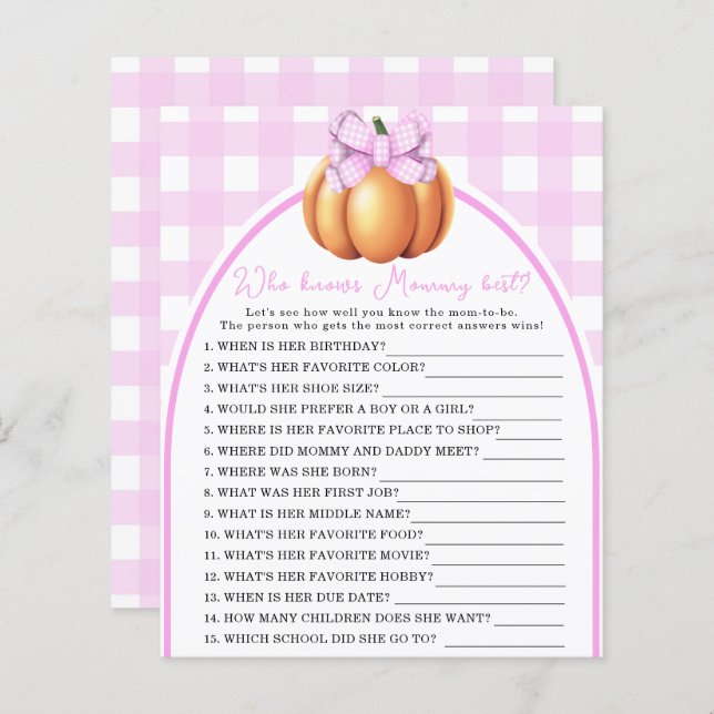 Kürbisrosa Bogen - Wer Mami am besten kennt (Vorne/Hinten)