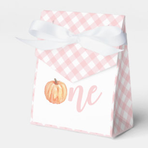 Kürbisrosa karierte Favorbox zum ersten Geburtstag Geschenkschachtel