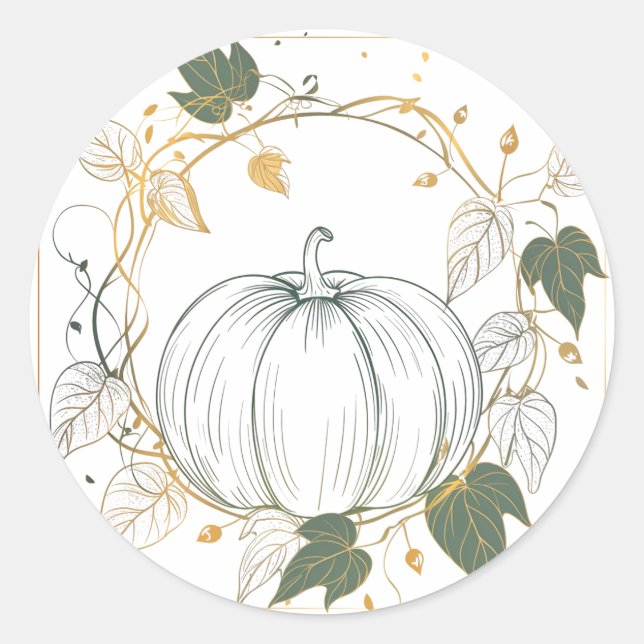 Kürbissaison: Fall Runder Aufkleber (Vorderseite)