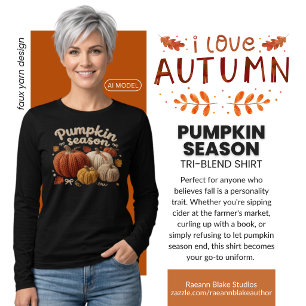 Kürbissaison Faux-Garn Bella+Canvas Tri-Blend Shirt