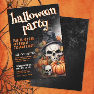 Kürbisschädel Halloween Party Einladung