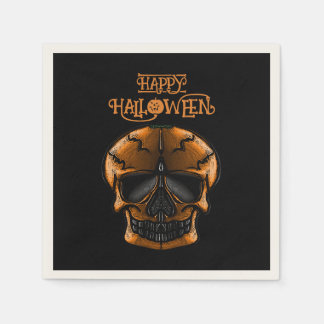 Kürbisschädel-Halloween-Party Serviette