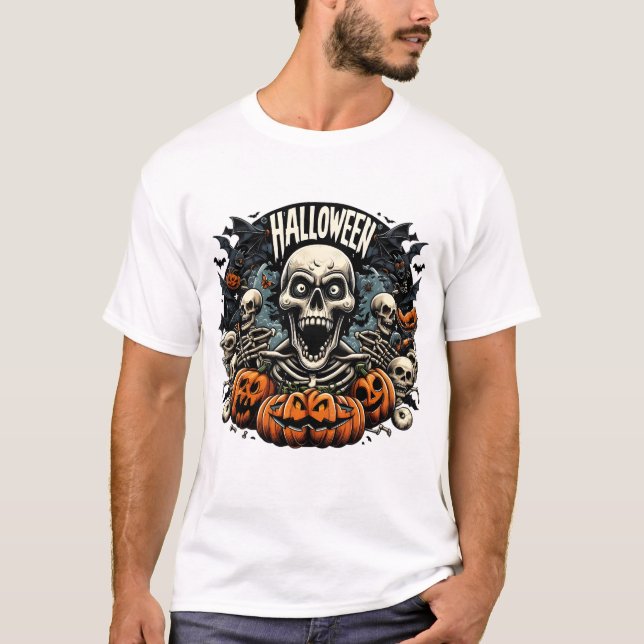 Kürbisschädel-Karneval T-Shirt (Vorderseite)