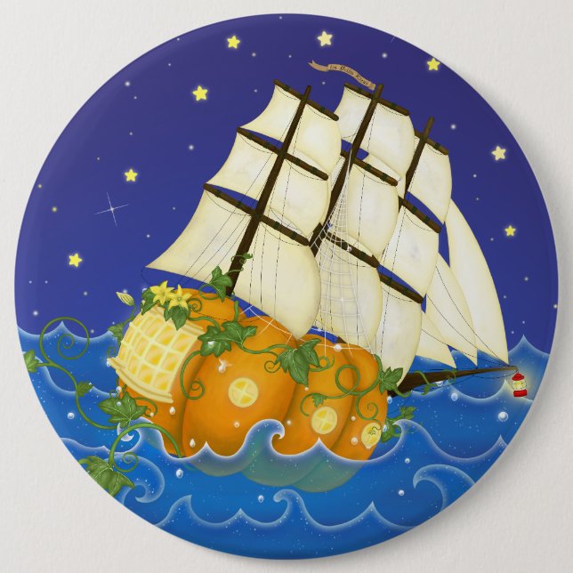 Kürbisschiff in Sea Aschenputtel Button (Vorderseite)
