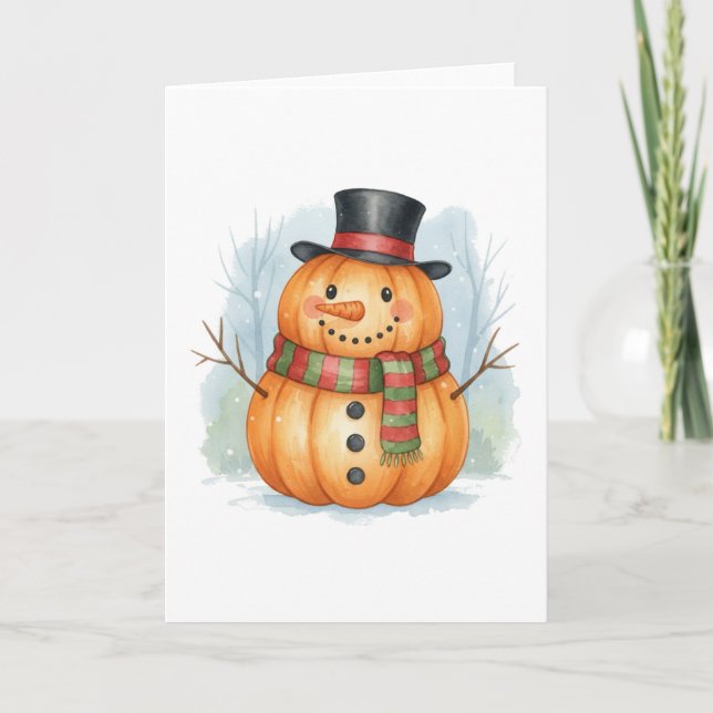 Kürbisschneemann Karte (Vorderseite)