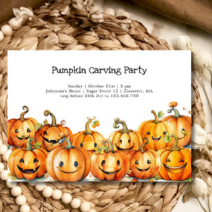 Kürbisschnitz Halloween-Party Einladung