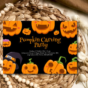 Kürbisschnitz Halloween-Party Einladung