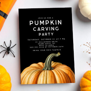 Kürbisschnitzeleinladung für Halloween-Party Einladung