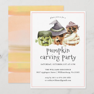 Kürbisschnitzen   Halloween-Party-Einladung Einladung