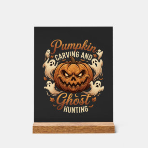 Kürbisschnitzerei Geisterjagd Halloween Gruselnd F Acrylschild