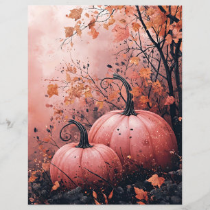 Kürbisschnitzerei in Schwarz und Rosa