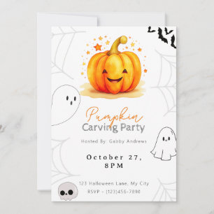 Kürbisschnitzparty mit Jack-O' Lantern Einladung