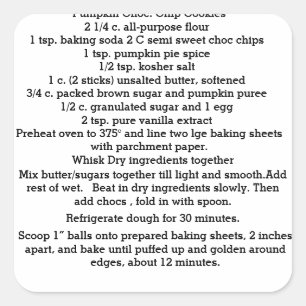 Kürbisschokolade Chip Cookies Stickers