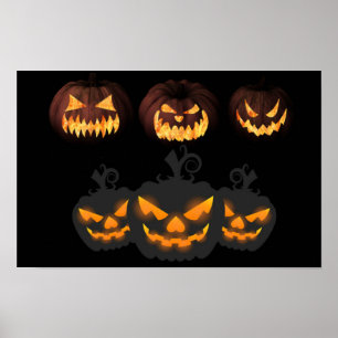 Kürbisse für Halloween. Poster