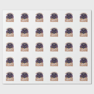Kürbisse Glänzen Halloween Schwarze Katze Fallende Geschenkpapier