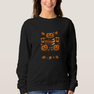 Kürbisse & Gruselbücher – Halloween-Weltraum-Kunst Sweatshirt