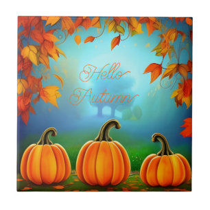 Kürbisse Herbst Dekoration Orange Halloween Herbst Fliese