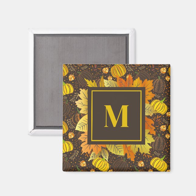 Kürbisse Herbst Ernte Muster Magnet (Vorderseite/Rückseite)