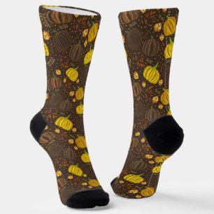 Kürbisse Herbst Ernte Muster Socken