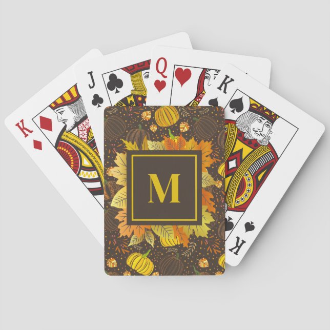 Kürbisse Herbst Ernte Muster Spielkarten (Rückseite)