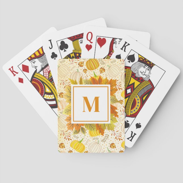 Kürbisse Herbst Ernte Muster Spielkarten (Rückseite)