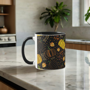 Kürbisse Herbst Ernte Muster Tasse