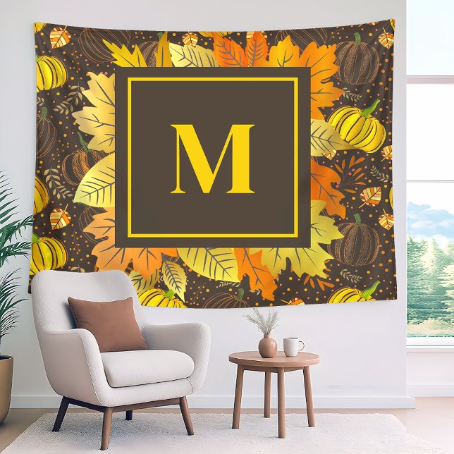 Kürbisse Herbst Ernte Muster Wandteppich (Von Creator hochgeladen)