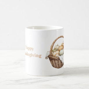 Kürbisse in einem Korb Kaffeetasse