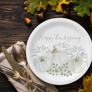 Kürbisse in Wasserfarbe Thanksgiving Pappteller
